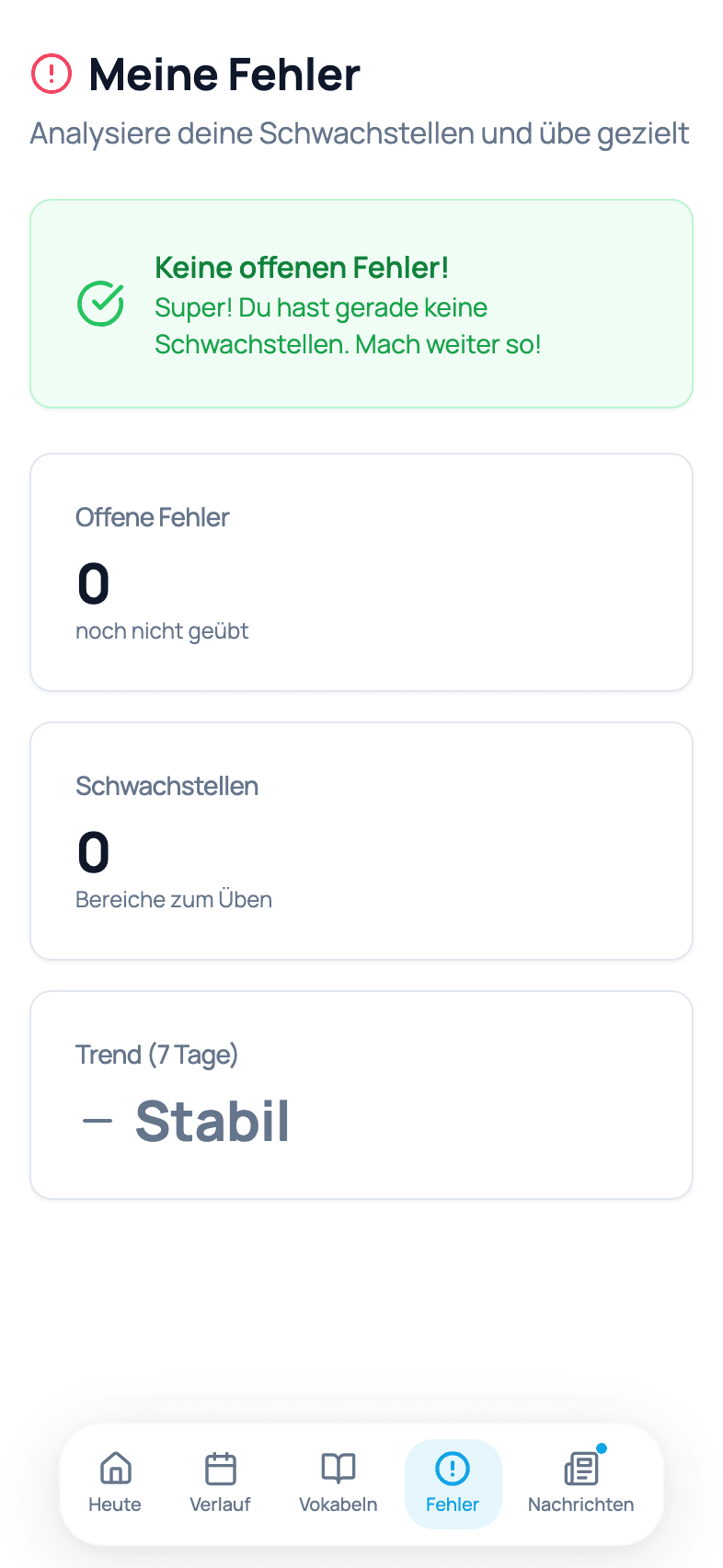 mitDeutsch fehler screen